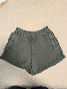 aerie Olive-Gray High Waist Casual Lounge Shorts